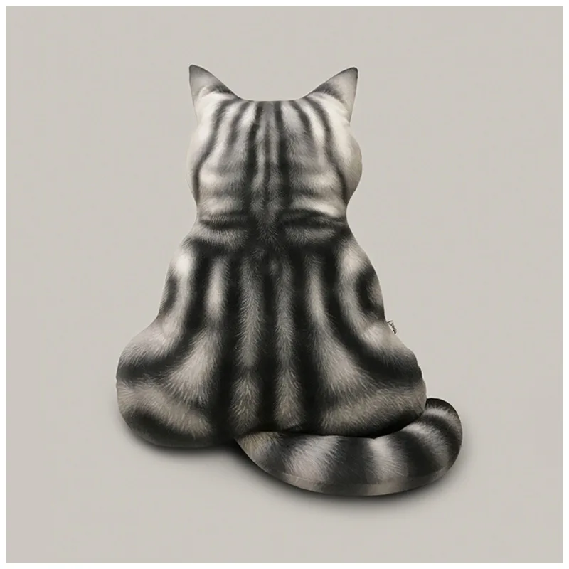 Детские игрушки 3D кошка задняя Подушка плюшевая игрушка для дивана кровать Декор автомобиля сиденье Подушка Животные Куклы Детский подарок - Цвет: 01