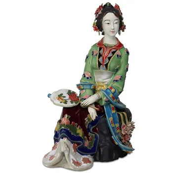 

Chinese Antique Jinling Twelve Beautiful Women Figurines Vintage Porcelain Female Dolls Sculptures Home Decor Collectible R2399