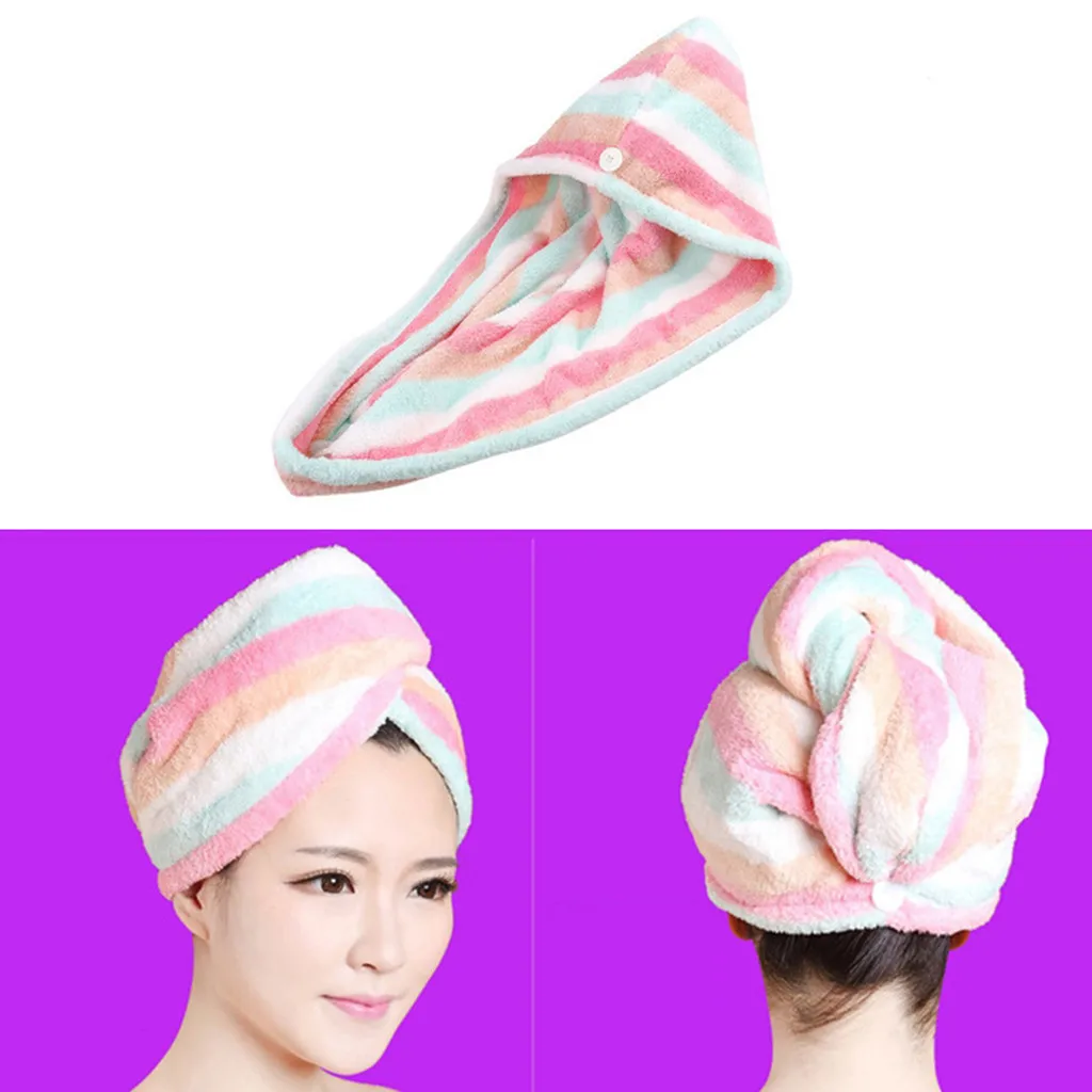 5 минут быстросохнущая Супер Абсорбирующая сухая шапка для волос быстросохнущая утолщенная сверхтонкое волокно сухая шляпа для волос обертка полотенце шапочка для ванны