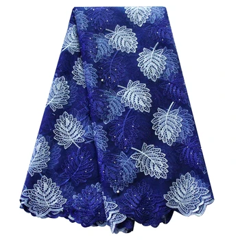 

Royal Blue Wedding Lace Fabric Embroidered Fabric Can be Customized With Beads Dye Lace Embroidery Fabric