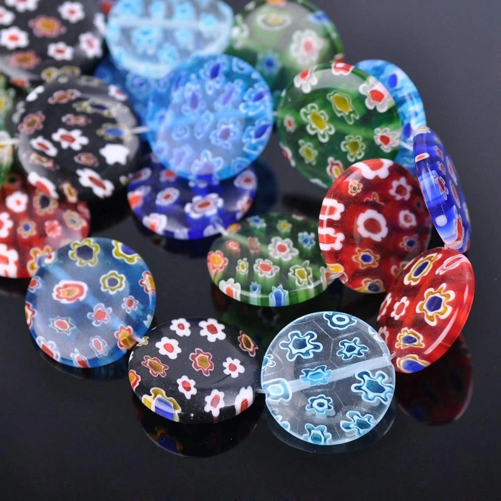 Lots 10pcs Flower Printed Round Loose Spacer Beads DIY Crafts Charms Making Lots 10pcs Flower Printed Round Loose Spacer Beads DIY Crafts Charms Making