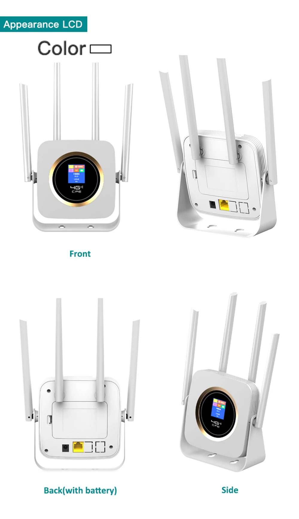 CPE904 300Mbps 4G Wifi Router Unlocked Wireless 4G Router With SIM Card Slot 4Pcs Antenna LAN Port Support 32 Users