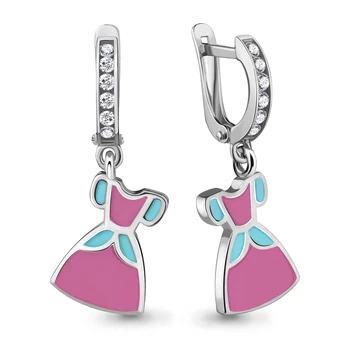 

AQUAMARINE earrings with cubic zirconia, silver 925