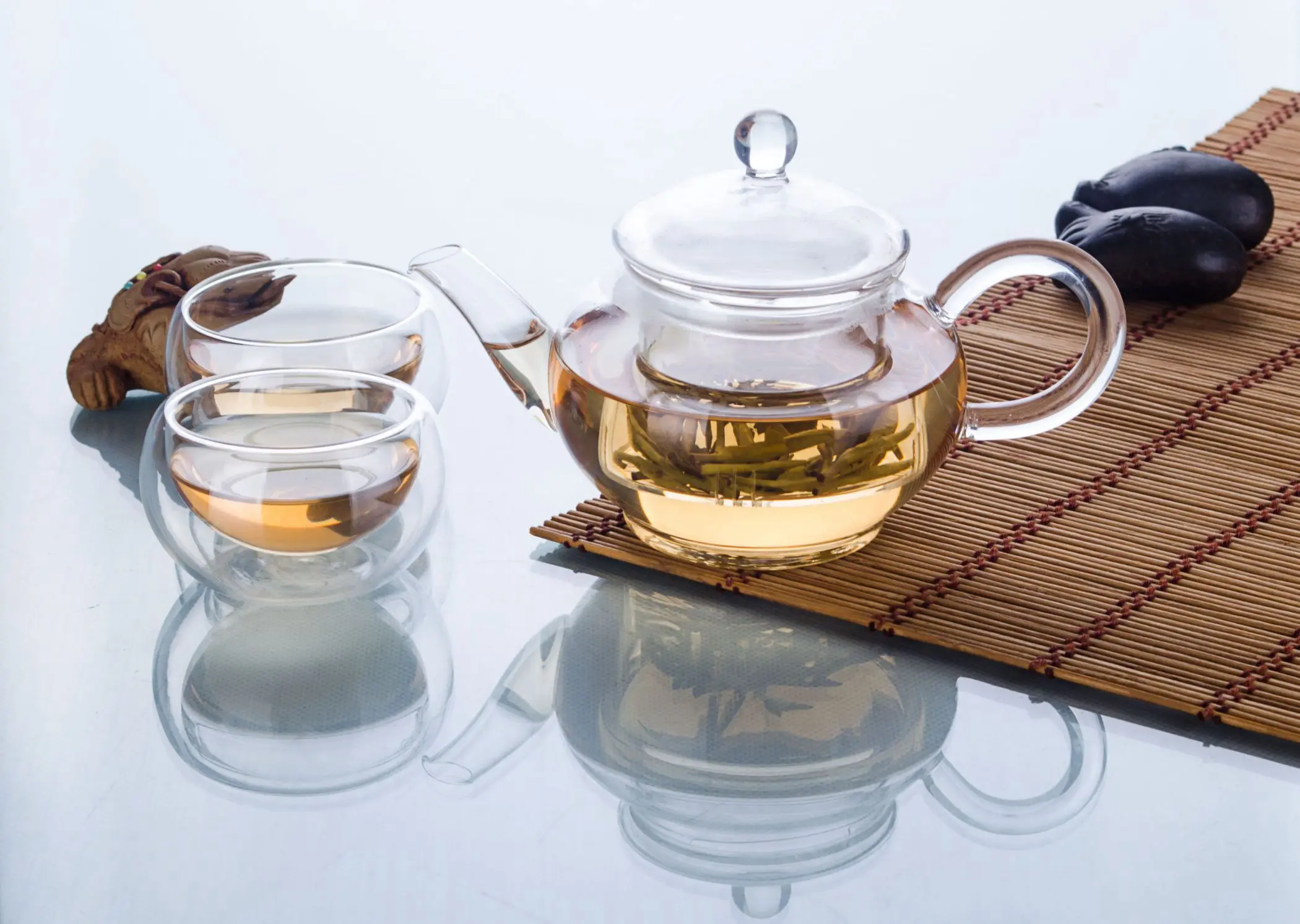 1x 3in1 Mini Kung fu Coffee TeaSet- Heat-Resisting Glass Tea Pot with infuser+2*30ml Small Double Wall Cups