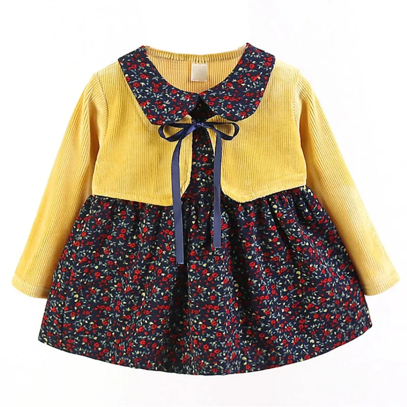 Одежда для девочек платье из 2 предметов с цветочным принтом для маленьких девочек праздничные платья для детей сарафан для маленьких детей от 0 до 4 лет