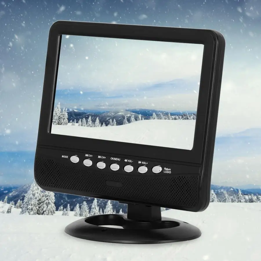 7,5 дюймов портативный lcd HD аналоговый мобильный ТВ-плеер монитор ЕС штекер 100-240 В Поддержка FM радио PAL/NTSC/SECAM ТВ система