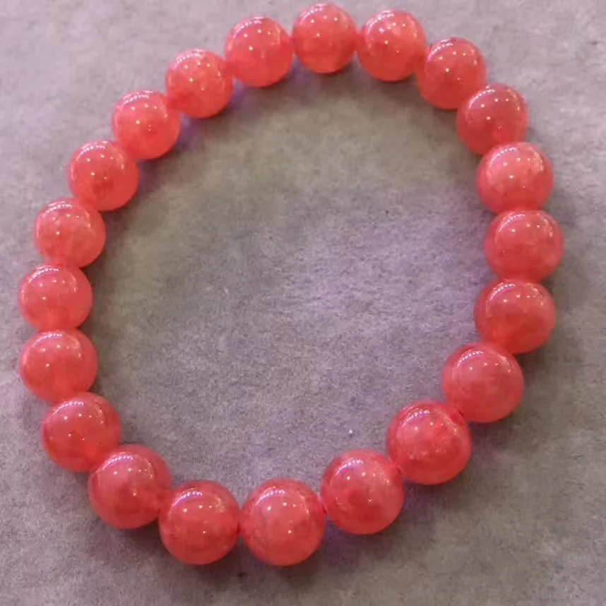 Сертификат натуральная красная роза Rhodochrosite женский браслет 9 мм прозрачные