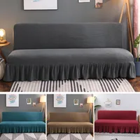 Armless Folding Sofa Bed Cover Stretch Slipcovers 3 Seater Without Armrest Sofa Covers for Living Room Universal Couch Cover 1