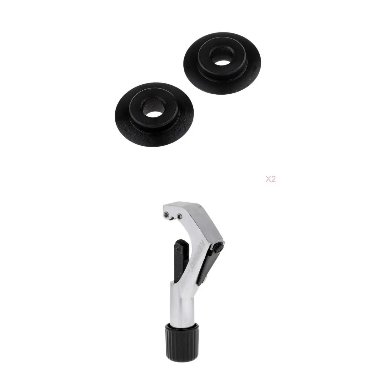 Bike Bicycle Pipe & Tube Cutter & 4 Spare Wheels Disc Replacement Black