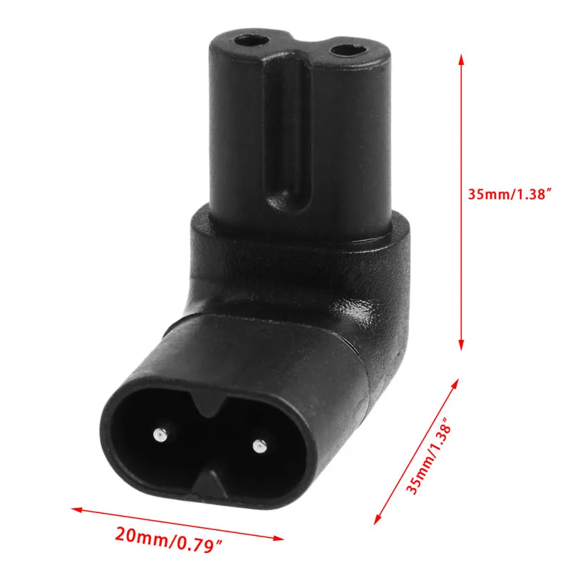 

IEC 320 2-Pin C7 Female To C8 Male Right Angled AC Power Adapter Converter WXTC