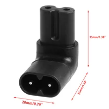Iec 320 2 pinos c7 fêmea para c8 macho direito angular ac adaptador de alimentação conversor wxtc