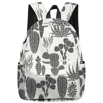 

Succulent Plant Cactus Plant White Desert Plant Backpack College Students Laptop Backpack Book Bag Casual School Bag