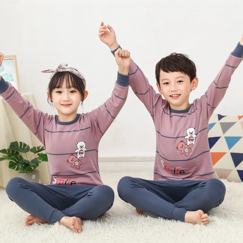 Осенне-зимние пижамы из 2 предметов для девочек, хлопковые детские комплекты одежды с длинными рукавами одежда для сна с героями мультфильмов детские пижамы для мальчиков и девочек - Цвет: Y-3