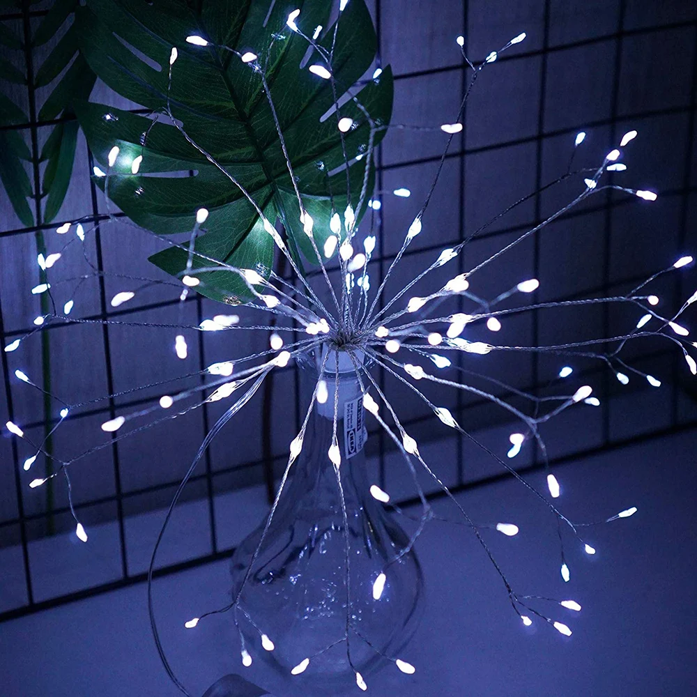 RC Firework LED String Lights Waterproof Copper Wire Fairy Light Hanging Starburst Twinkle Light Dandelion For Christma Home D30