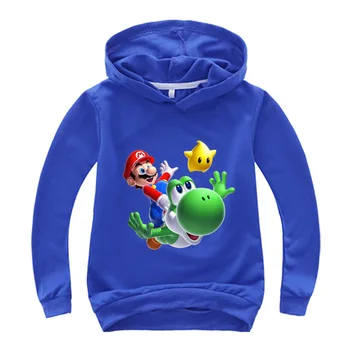 

2020 Baby Boys Cartoon Super Mario Print Long Sleeve T Shirt Kids Hoodies Girls Sweatshirt Fashion Pullover Children Boy Clothes