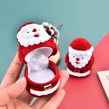 

Christmas Velvet Gift Box Santa Claus Jewelry Box Ring Box Snowman Ring Case