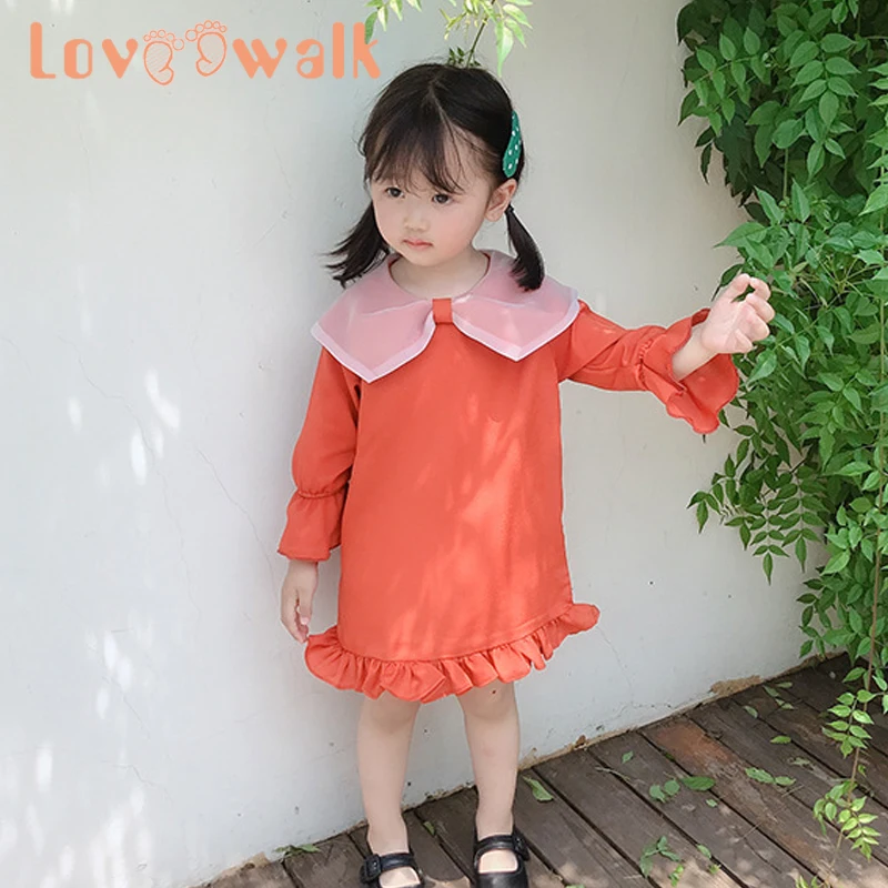 Милое Платье для малышей весна-осень 2019 платье с длинными рукавами девочек