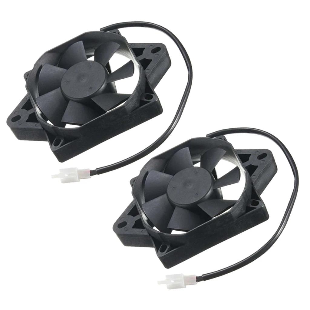 2x Square Racing Electric Radiator Cooling Fan for 150-250 CC ATV UTV Quad Go Kart Buggy Motorcycle -Black