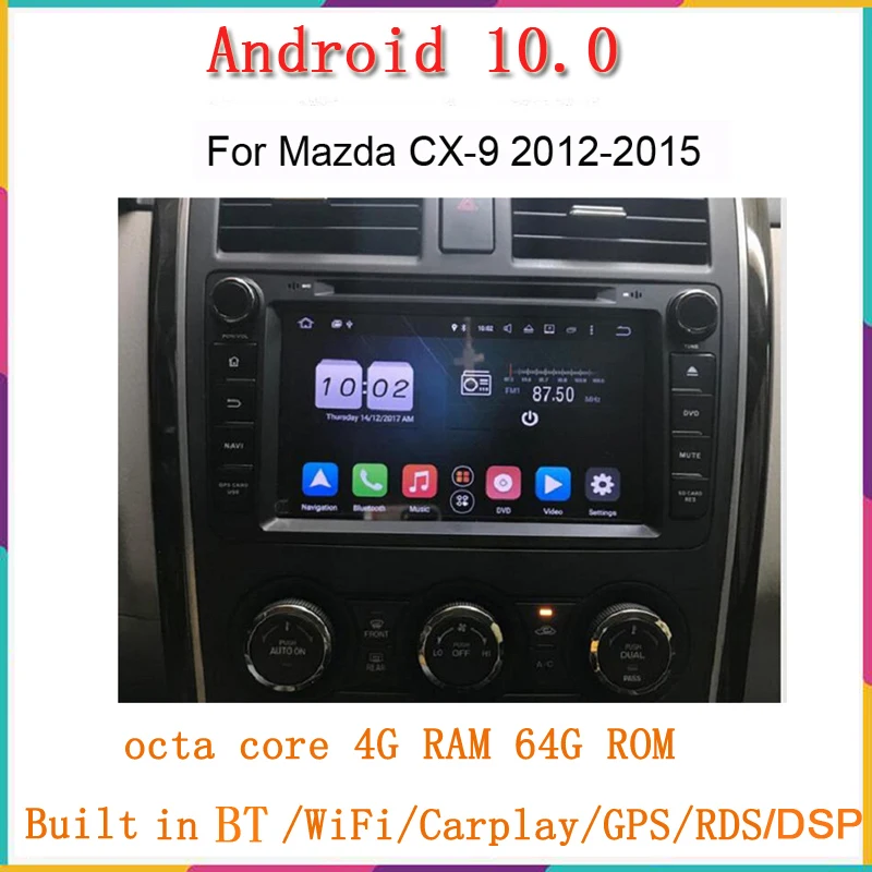 Автомобильное радио Android 128 4 + 2007G для Mazda CX9 2014- GPS-навигация автомобильный