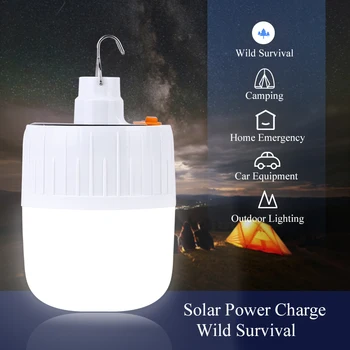 

Led Camping Light Fishing Lamp USB Rechargeable Led Bulb Solar Charge Portable Lantern Emergency Led Light Bulbs for Outdoor