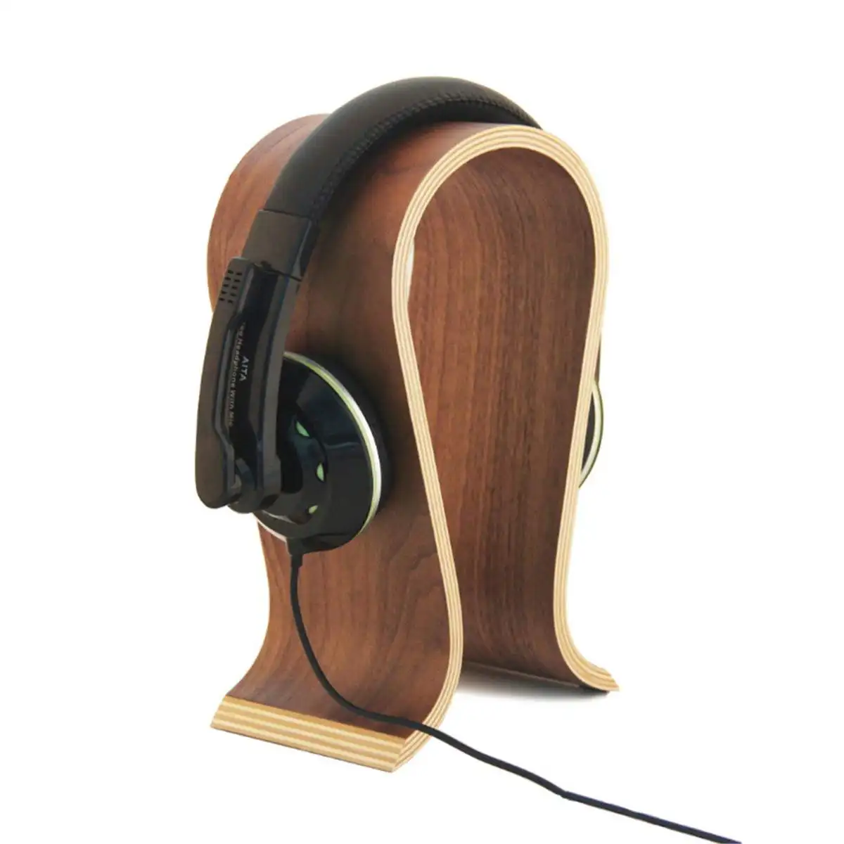 Earphone Hanger Display Shelf Rack Bracket Desk Portable Earphone Accessories 2 Colors Universal U Shape Wood Headphone Stand