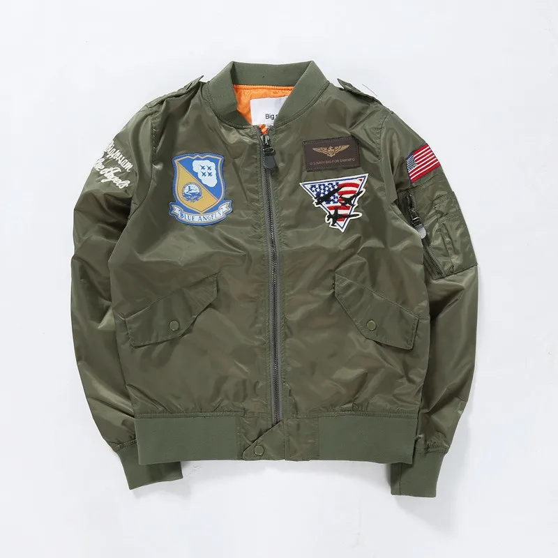 

USA Flag Army MA1 Bomber Jackets Men Blue Angels Flying Tigers Air Force Pilot Coats Windbreaker Hip Hop Men Cloth Dropshipping