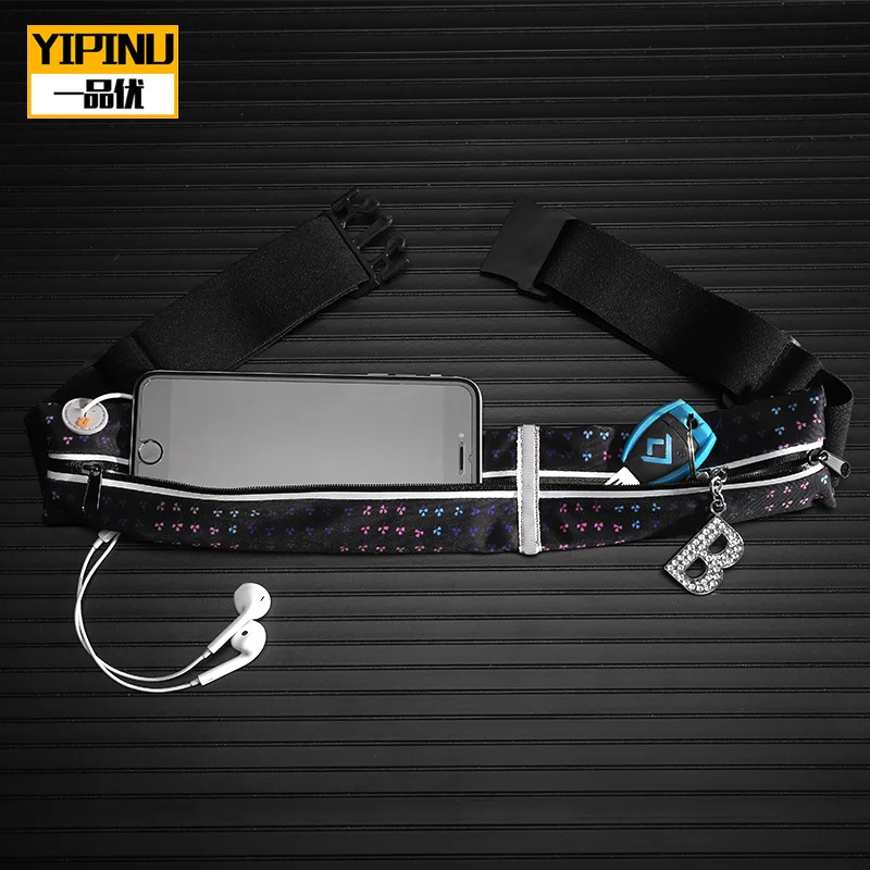 Super Light Unisex Full Print Waterproof Running Bum Bag Fanny Pack Waist Runner Belt Money Wallet Zip Pouch Sports