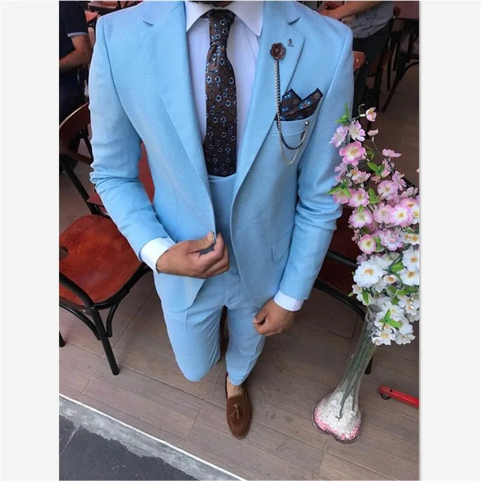 Мужские костюмы для свадьбы hombre terno masculino slim fit мужской свадебный костюм Лучшая мужская куртка брюки жилет - Цвет: Picture style