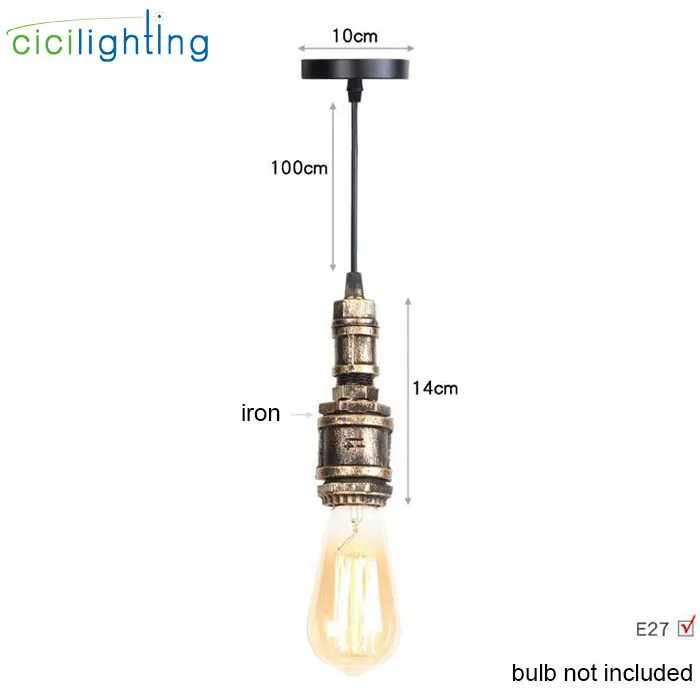 Паровой панк Лофт Промышленные железные водопроводные подвесные светильники винтажные Потолочные Подвесные светильники люстры бронзовые лампы для дома
