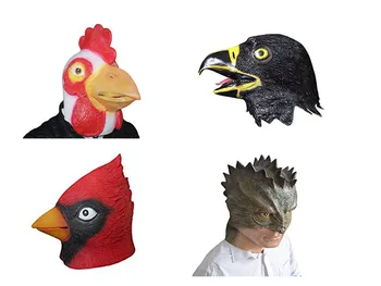 

Latex Animal Mask White Rooster Cock lizard Eagle Angry Bird Rubber Masks Kids Party Halloween Costumes Masquerade Supplies