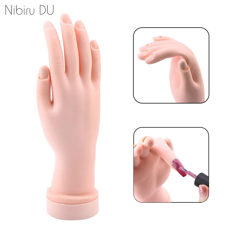 

1Pcs Hand Model PVC Soft False Nail Tips Tools For Nail UV Gel Polish Drawing Painting Practice Salon Manicure Tools