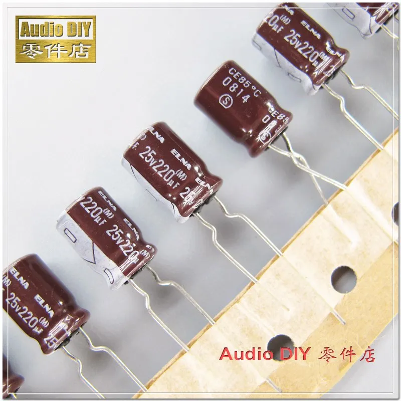 10PCS ELNA Brown RA2 Series 220uF 25V 25V220UF Audio Electrolytic Capacitor | Электронные компоненты и