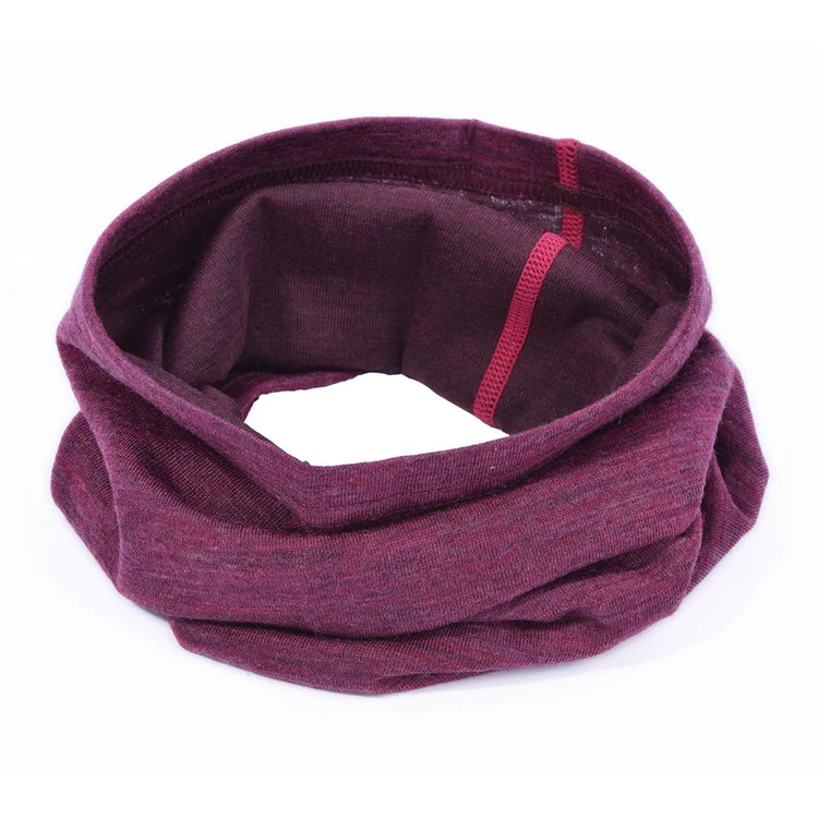 Purple Red Осень-зима, унисекс, шерсть мериноса, лыжные гетры, для женщин и мужчин, шерсть мериноса, средней длины, для шеи, гетры, шерстяное кольцо, 2 слоя, Балаклава - Цвет: Purple Red