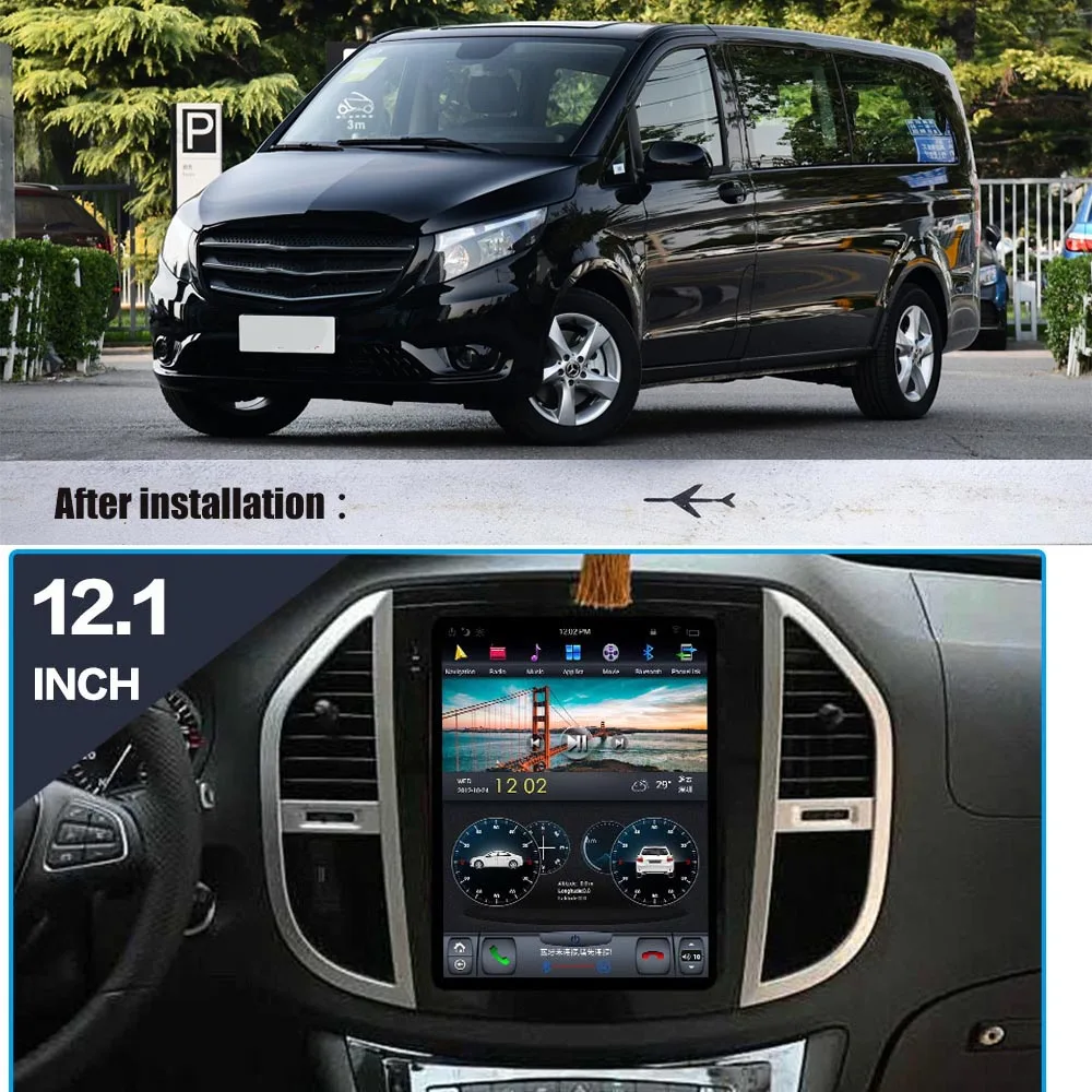 Автомагнитола для Mercedes Benz Vito Viano Valente Metris W447 Android мультимедийный плеер PX6 стерео
