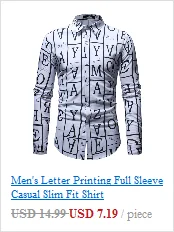 Дропшиппинг camisa masculina Для Мужчин's Повседневное с принтом и длинными рукавами Повседневная рубашка Slim Fit Для мужчин camisa социальной masculina
