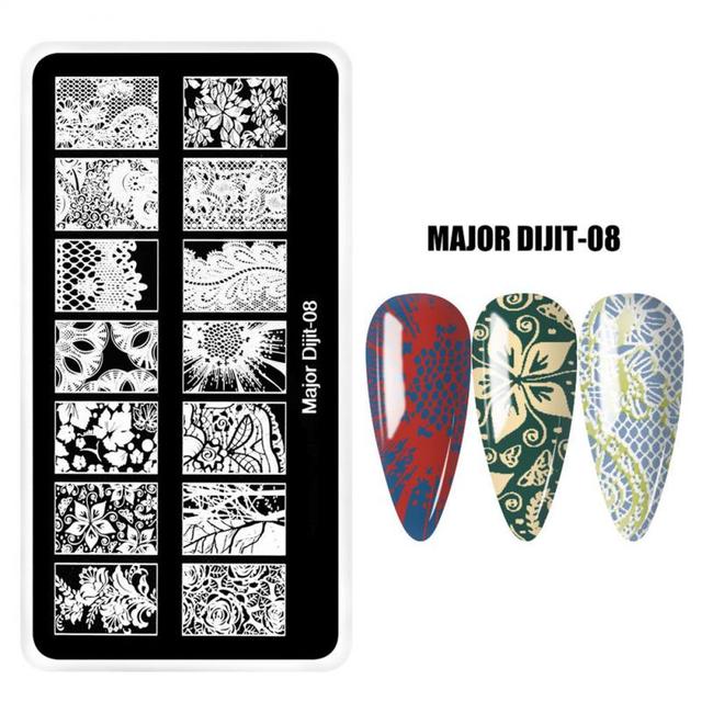 irregular shape Nail Stamping Plates Skull Template Dot Point Image Printing Stencil Nail print template Manicuring Tool