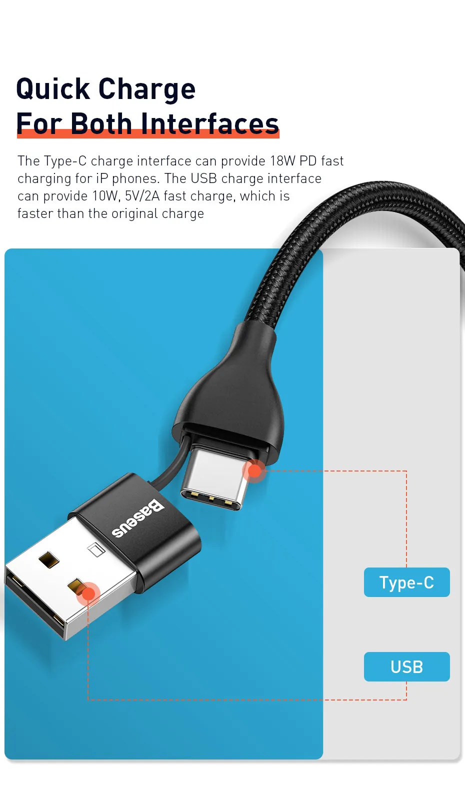 Baseus usb type-C кабель для iPhone XR 11 Pro Max USB C для Lightning Кабель зарядного устройства 2 в 1 PD 18 Вт Быстрая зарядка USB кабель провод