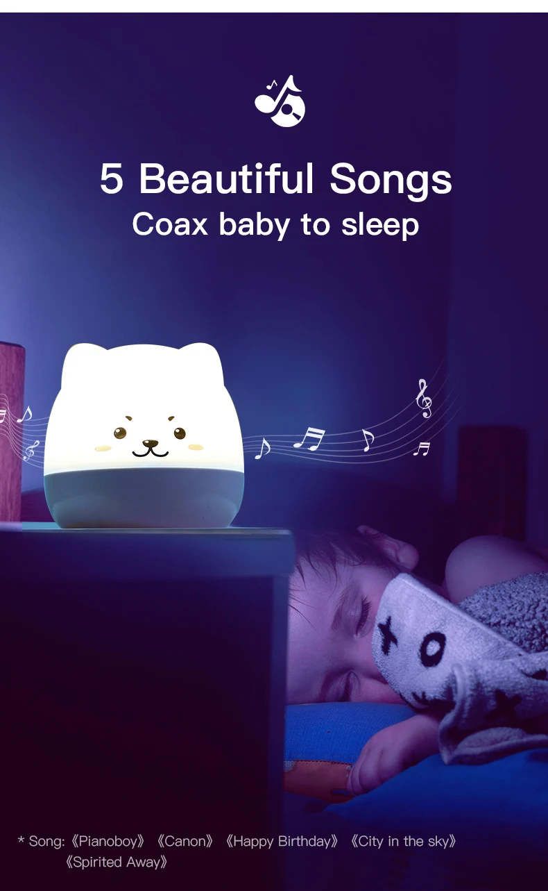 Starry Sky LED Projector Lamp Cute Bear Music Box Night Light Rotatable Bedside Lamp Kids Gifts USB Rechargeable For Bedroom