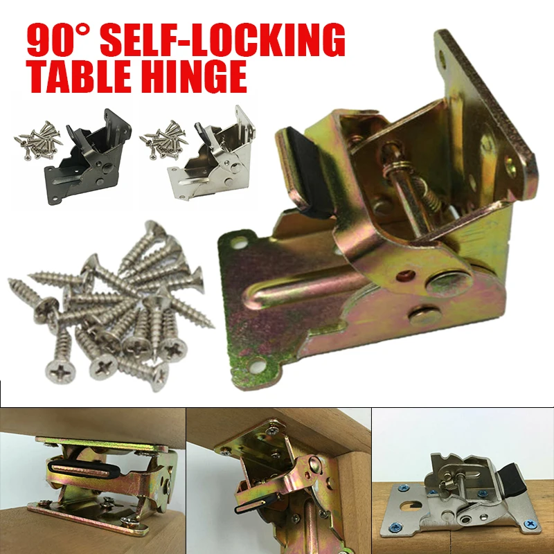 

1Pc Folding Hinge Collapsible Support Frame Self Locking Hidden Hinge Table Leg Fittings Gussets for Table Bed Bracket