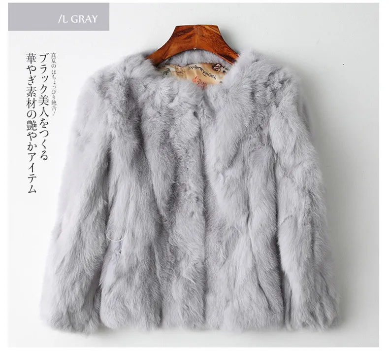

MLCRIYG Genuine Fur Jacket Women's Real Rabbit Fur Coat Female O-Neck Fashion Short Winter Warm Natural Fur Coats YQ240