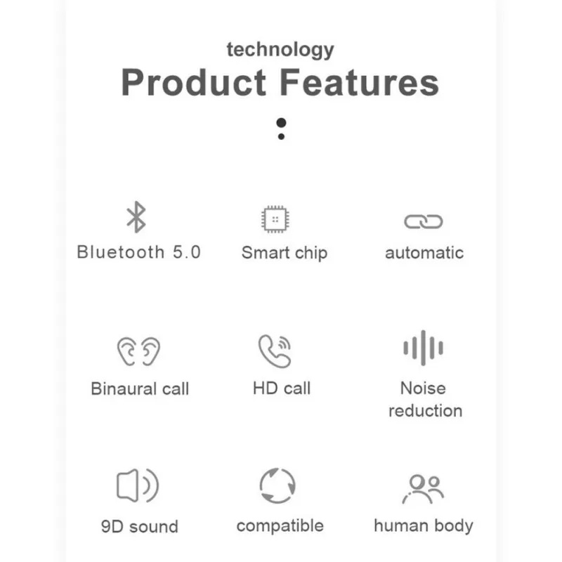 Bluetooth 5,0 наушники эргономичный громкой связи спортивные наушники для бега с зарядный чехол