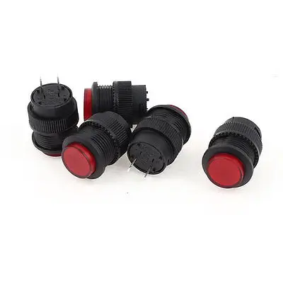 

5 x R16-503A SPST ON/OFF Latching NO Red Round Push Button Switch 250V 3A