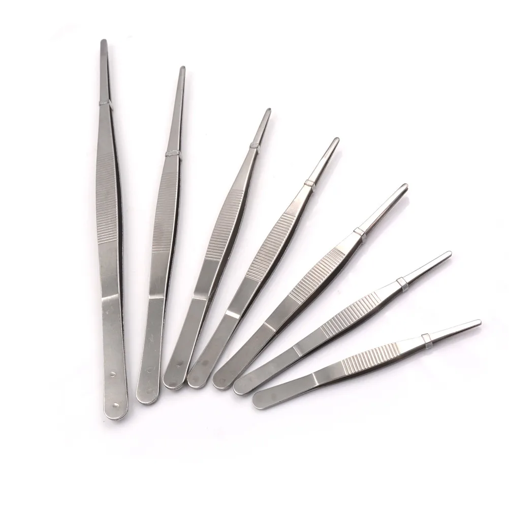Tweezers 12.5cm/14cm/16cm/18cm/20cm/25cm/30cm Stainless Steel Medical Dental Precision Long Straight Forceps | Инструменты