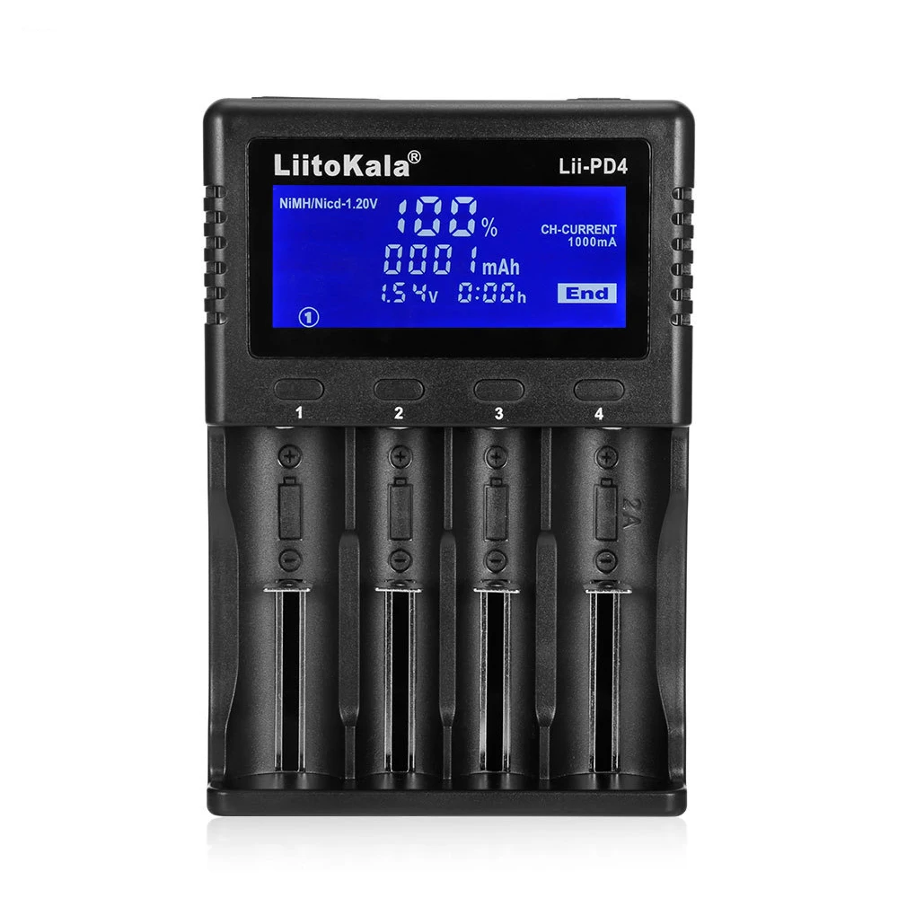 LiitoKala Lii-PD4 ЖК-зарядное устройство для 18650 26650 21700 AA/AAA 3,8 V/3,7 V/3,2 V/1,2 V/1,5 V/V литиевая NiMH батарея Li-ion Li-Fe