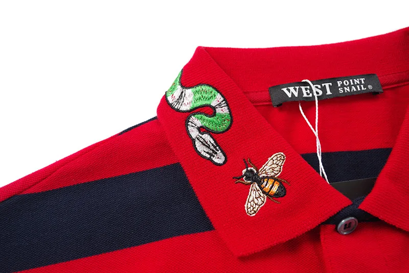 High New Novelty 2020 Men Punk Embroidered bee Snake Fashion Polo Shirts Shirt Hip Hop Skateboard Cotton Polo Top Tee #a2 29 Hce77ca63185d49f7a2c08501bc4590d4u