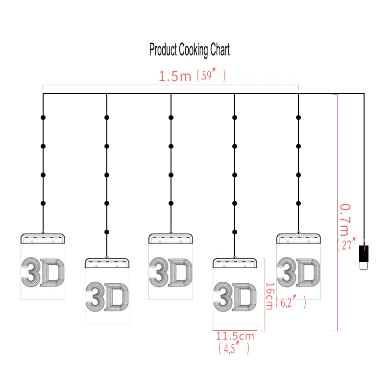 USB 3D Рождественский светодиодный праздничный светильник колокольчик с Сантой