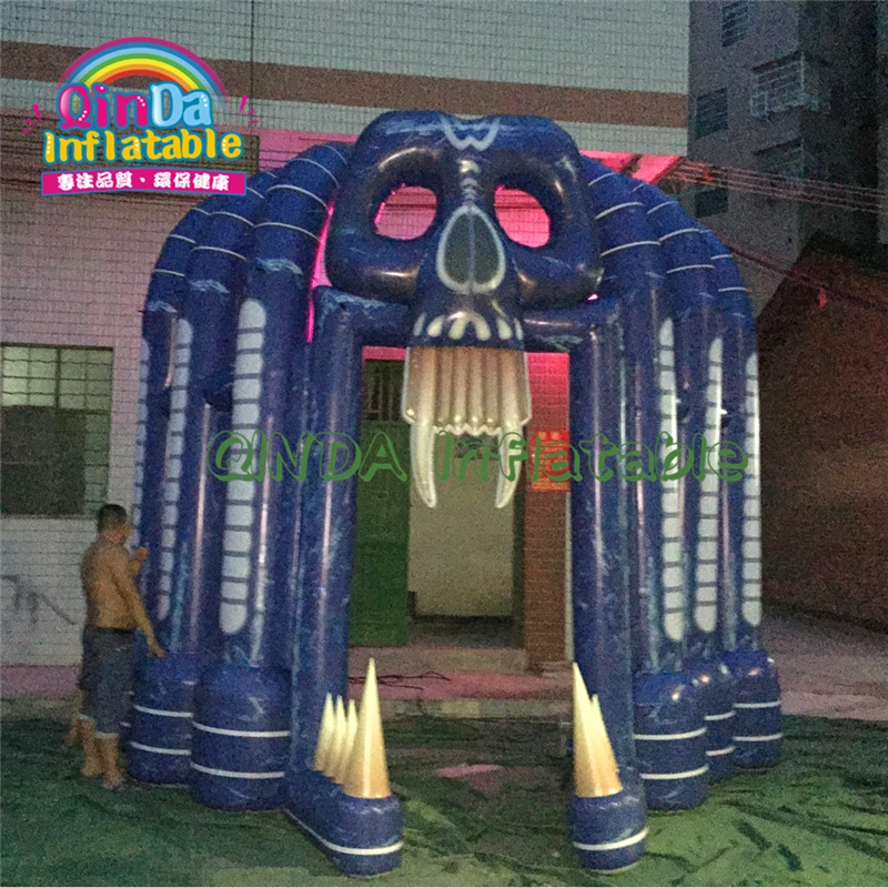 

Latest Horror Skull Halloween Airblown Inflatable Spooky Grim Reaper Arch with Tatter for Outdoor Yard Art Decoration