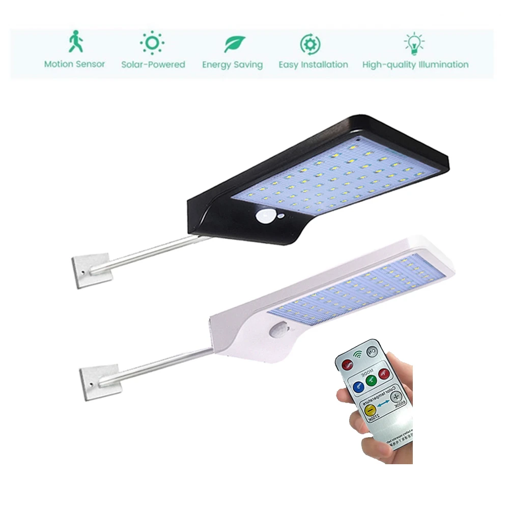 

48 LED Solar Light Outdoor PIR Motion Sensor Wall Lamp Solar Garden Lights Waterproof SpotlightStreet Yard Path Light remote gar
