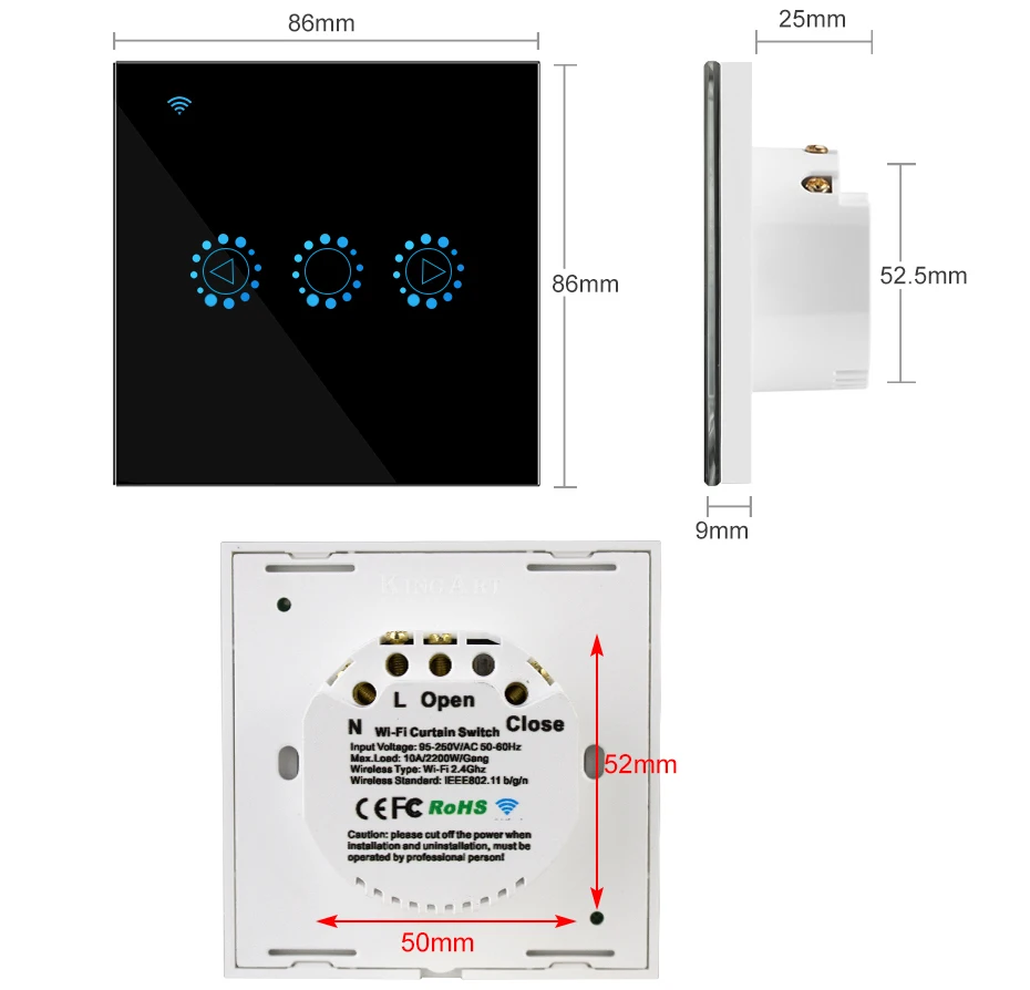 110 v-240 V WiFi Электрический сенсорный экран Смарт жалюзи шторы выключатель Ewelink приложение голосовой Управление от Alexa/Google home жалюзи двигатель/светильник