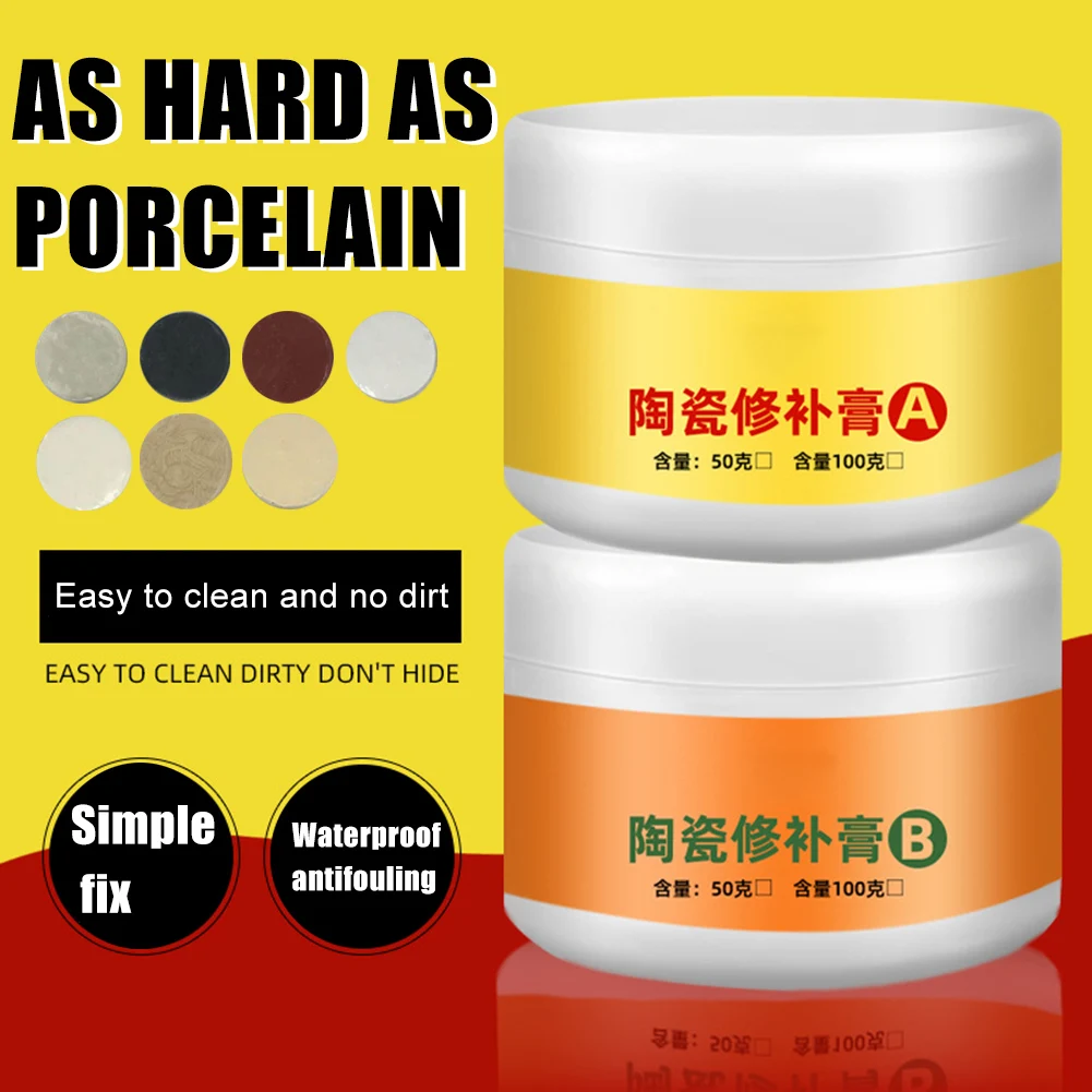 Tile Repair Agent Paste Tub Repair Kit White Tile Shower Repair Kit for Fiberglass Porcelain Ceramic Fix Crack TN99 afbeelding